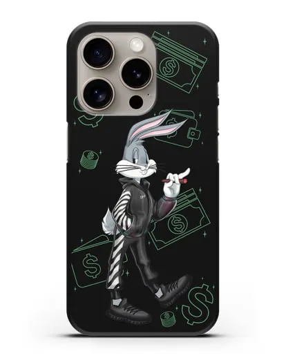 Чехол Багз Банни (Bugs Bunny) в костюме Off-White силиконовый для iPhone 15 Pro