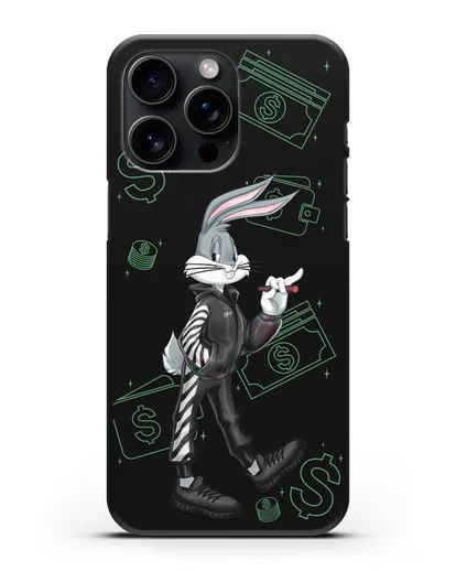 Чехол Багз Банни (Bugs Bunny) в костюме Off-White силиконовый для iPhone 15 Pro Max