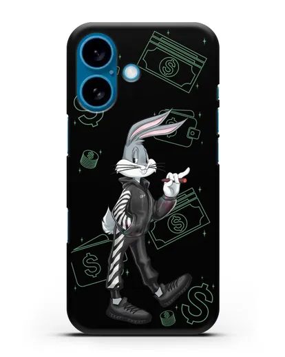 Чехол Багз Банни (Bugs Bunny) в костюме Off-White силиконовый для iPhone 16