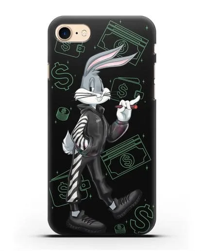 Чехол Багз Банни (Bugs Bunny) в костюме Off-White силиконовый для iPhone 8