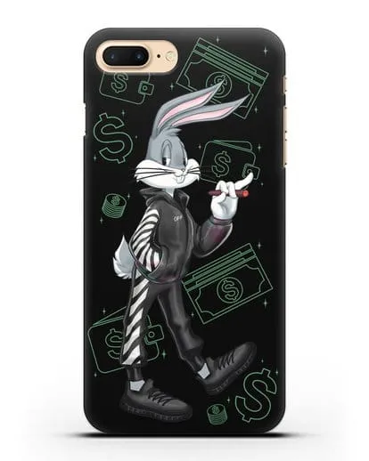 Чехол Багз Банни (Bugs Bunny) в костюме Off-White силиконовый для iPhone 8 Plus