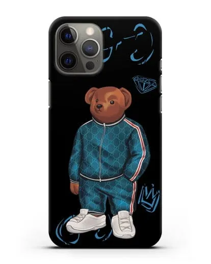 Чехол Медведь Тедди в спортивном костюме Гуччи (Gucci) силиконовый для iPhone 12 Pro Max