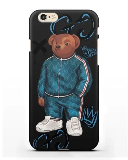 Чехол Медведь Тедди в спортивном костюме Гуччи (Gucci) силиконовый для iPhone 6s
