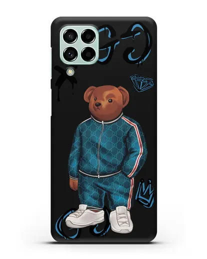 Чехол Медведь Тедди в спортивном костюме Гуччи (Gucci) силиконовый для Samsung Galaxy M53 [SM-M536]