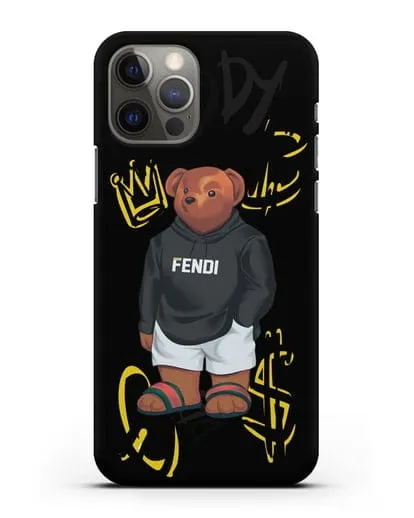 Чехол Медведь Тедди в сандалях Гуччи (Gucci) силиконовый для iPhone 12 Pro