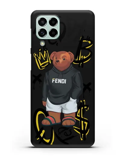 Чехол Медведь Тедди в сандалях Гуччи (Gucci) силиконовый для Samsung Galaxy M53 [SM-M536]