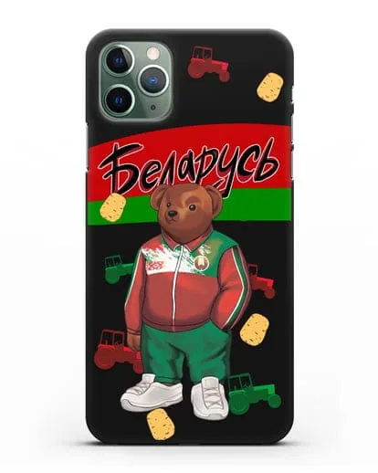 Чехол Медведь Тедди в костюме сборной Республики Беларусь силиконовый для iPhone 11 Pro Max
