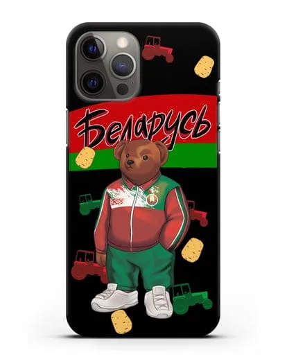 Чехол Медведь Тедди в костюме сборной Республики Беларусь силиконовый для iPhone 12 Pro Max