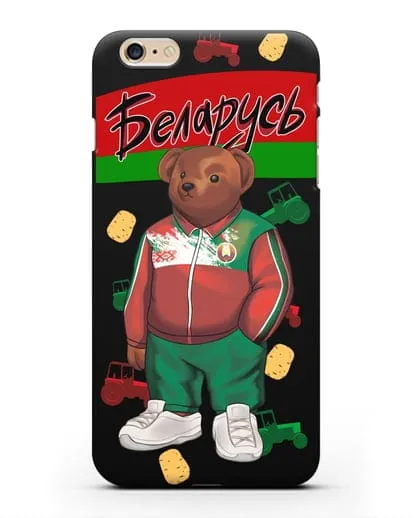 Чехол Медведь Тедди в костюме сборной Республики Беларусь силиконовый для iPhone 6 Plus