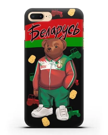 Чехол Медведь Тедди в костюме сборной Республики Беларусь силиконовый для iPhone 8 Plus