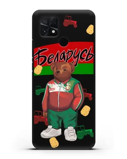 Чехол Медведь Тедди в костюме сборной Республики Беларусь силиконовый для Xiaomi Poco C40