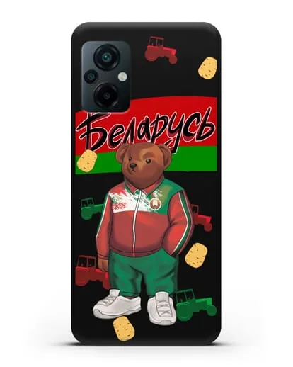 Чехол Медведь Тедди в костюме сборной Республики Беларусь силиконовый для Xiaomi Poco M5