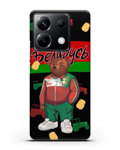 Чехол Медведь Тедди в костюме сборной Республики Беларусь силиконовый для Xiaomi Poco X6