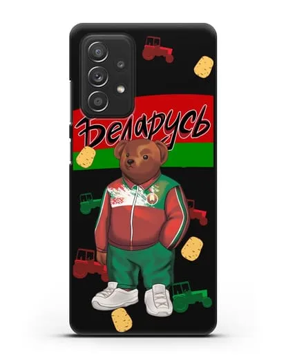 Чехол Медведь Тедди в костюме сборной Республики Беларусь силиконовый для Samsung Galaxy A53