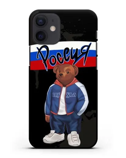 Чехол Медведь Тедди в костюме сборной России силиконовый для iPhone 12 mini