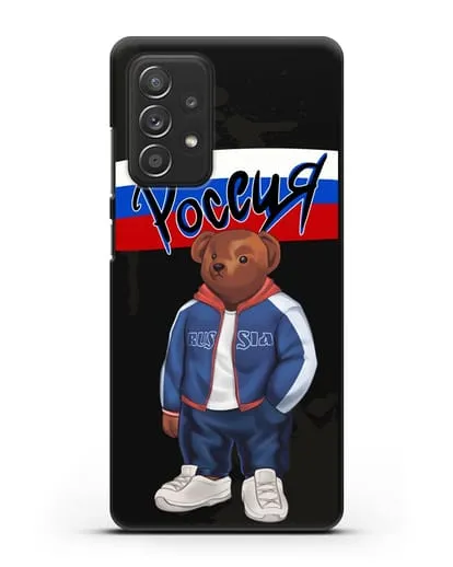 Чехол Медведь Тедди в костюме сборной России силиконовый для Samsung Galaxy A53