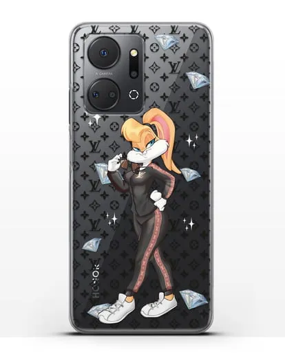 Чехол Лола Банни (Lolla Bunny) в спортивном костюме Луи Витон (Louis Vuitton) силиконовый для Honor X7a