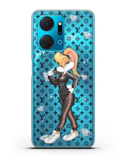 Чехол Лола Банни (Lolla Bunny) в спортивном костюме Луи Витон (Louis Vuitton) силиконовый для Honor X7a Plus