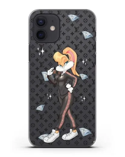 Чехол Лола Банни (Lolla Bunny) в спортивном костюме Луи Витон (Louis Vuitton) силиконовый для iPhone 12