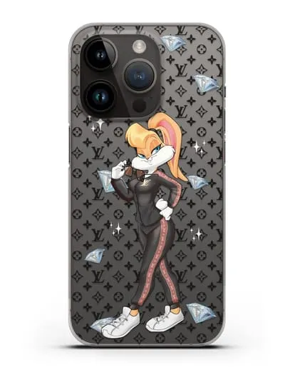 Чехол Лола Банни (Lolla Bunny) в спортивном костюме Луи Витон (Louis Vuitton) силиконовый для iPhone 14 Pro