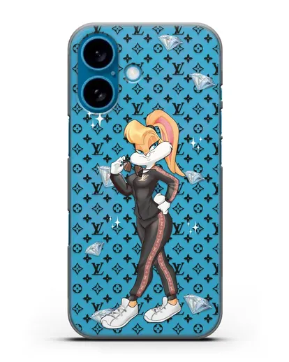 Чехол Лола Банни (Lolla Bunny) в спортивном костюме Луи Витон (Louis Vuitton) силиконовый для iPhone 16