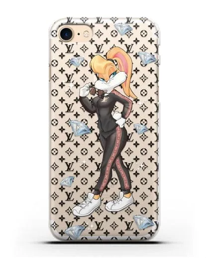Чехол Лола Банни (Lolla Bunny) в спортивном костюме Луи Витон (Louis Vuitton) силиконовый для iPhone 8