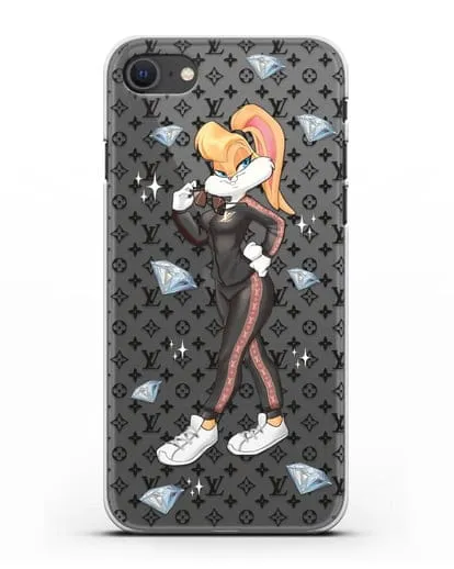 Чехол Лола Банни (Lolla Bunny) в спортивном костюме Луи Витон (Louis Vuitton) силиконовый для iPhone SE 2020