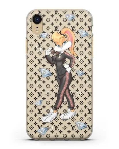 Чехол Лола Банни (Lolla Bunny) в спортивном костюме Луи Витон (Louis Vuitton) силиконовый для iPhone XR