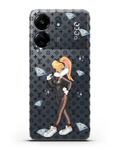 Чехол Лола Банни (Lolla Bunny) в спортивном костюме Луи Витон (Louis Vuitton) силиконовый для Xiaomi Poco C65