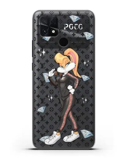 Чехол Лола Банни (Lolla Bunny) в спортивном костюме Луи Витон (Louis Vuitton) силиконовый для Xiaomi Poco C40