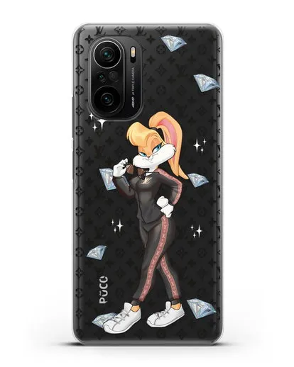 Чехол Лола Банни (Lolla Bunny) в спортивном костюме Луи Витон (Louis Vuitton) силиконовый для Xiaomi Poco F3