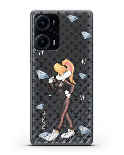 Чехол Лола Банни (Lolla Bunny) в спортивном костюме Луи Витон (Louis Vuitton) силиконовый для Xiaomi Poco F5