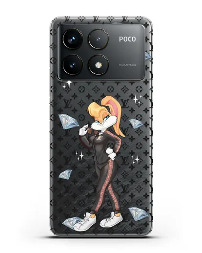 Чехол Лола Банни (Lolla Bunny) в спортивном костюме Луи Витон (Louis Vuitton) силиконовый для Xiaomi Poco F6 Pro