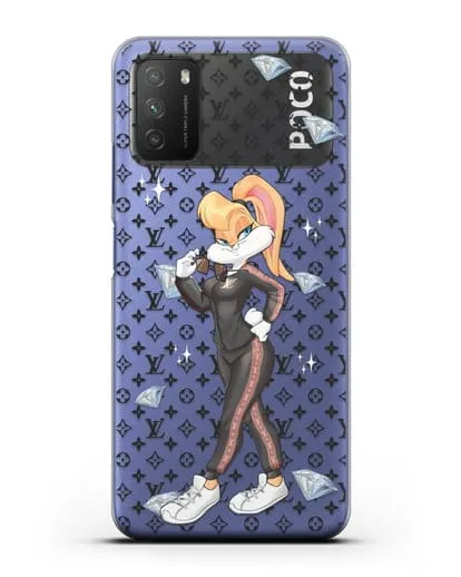 Чехол Лола Банни (Lolla Bunny) в спортивном костюме Луи Витон (Louis Vuitton) силиконовый для Xiaomi Poco M3