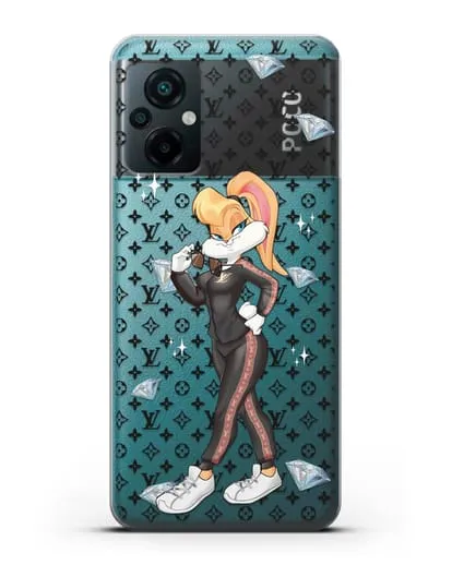 Чехол Лола Банни (Lolla Bunny) в спортивном костюме Луи Витон (Louis Vuitton) силиконовый для Xiaomi Poco M5
