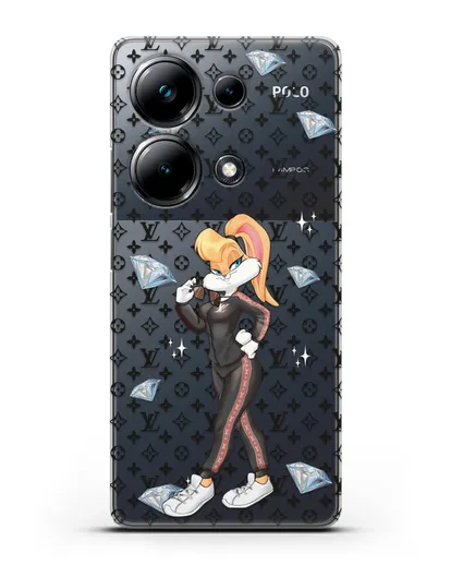 Чехол Лола Банни (Lolla Bunny) в спортивном костюме Луи Витон (Louis Vuitton) силиконовый для Xiaomi Poco M6 Pro