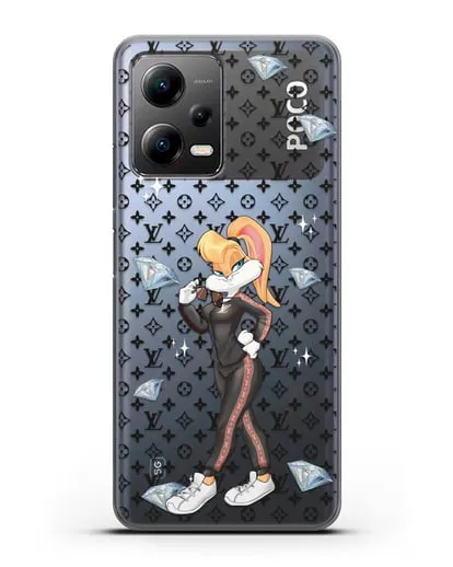Чехол Лола Банни (Lolla Bunny) в спортивном костюме Луи Витон (Louis Vuitton) силиконовый для Xiaomi Poco X5