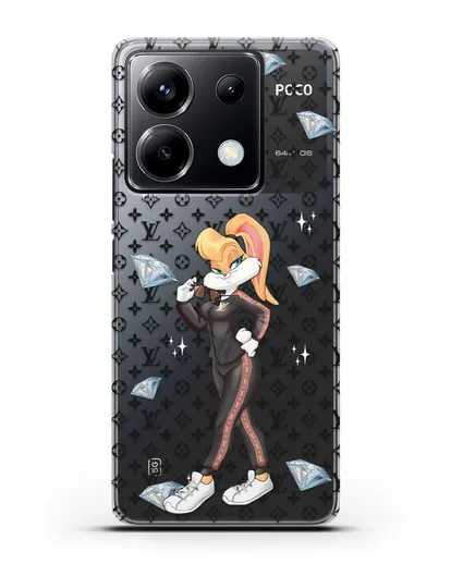 Чехол Лола Банни (Lolla Bunny) в спортивном костюме Луи Витон (Louis Vuitton) силиконовый для Xiaomi Poco X6