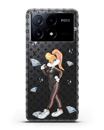 Чехол Лола Банни (Lolla Bunny) в спортивном костюме Луи Витон (Louis Vuitton) силиконовый для Xiaomi Poco X6 Pro
