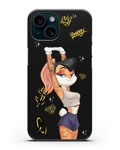 Чехол Лола Банни (Lolla Bunny) в татуировках силиконовый для iPhone 15