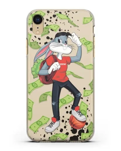 Чехол Багз Банни (Bugs Bunny) с сумкой денег силиконовый для iPhone XR