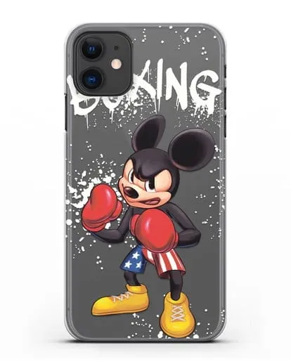 Чехол Микки Маус (Mickie Mouse) боксёр силиконовый для iPhone 11