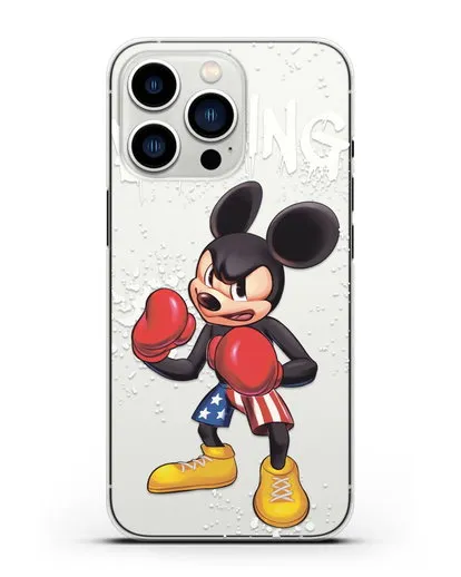 Чехол Микки Маус (Mickie Mouse) боксёр силиконовый для iPhone 13 Pro