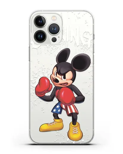 Чехол Микки Маус (Mickie Mouse) боксёр силиконовый для iPhone 13 Pro Max