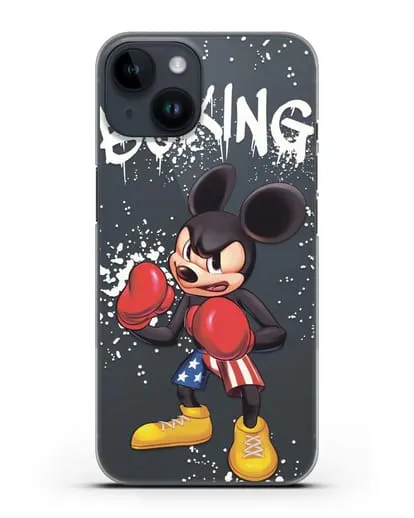 Чехол Микки Маус (Mickie Mouse) боксёр силиконовый для iPhone 14
