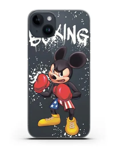 Чехол Микки Маус (Mickie Mouse) боксёр силиконовый для iPhone 14 Plus