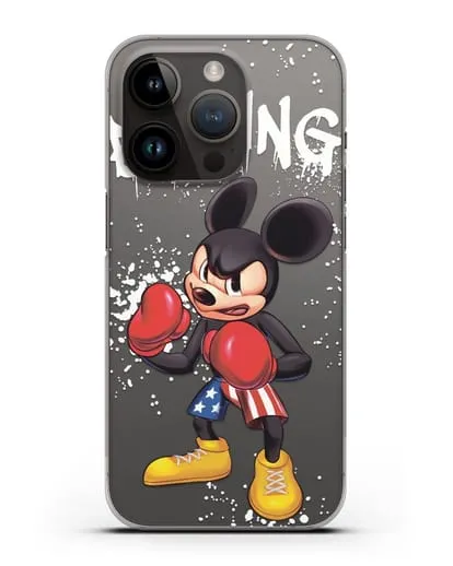 Чехол Микки Маус (Mickie Mouse) боксёр силиконовый для iPhone 14 Pro