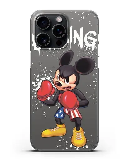 Чехол Микки Маус (Mickie Mouse) боксёр силиконовый для iPhone 15 Pro Max