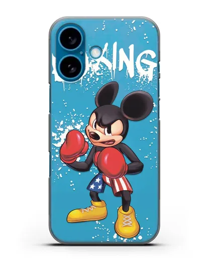Чехол Микки Маус (Mickie Mouse) боксёр силиконовый для iPhone 16