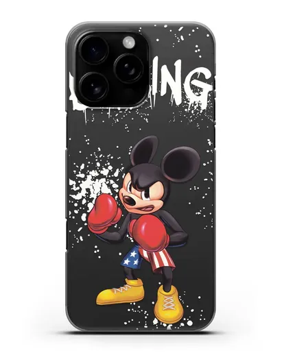 Чехол Микки Маус (Mickie Mouse) боксёр силиконовый для iPhone 16 Pro Max